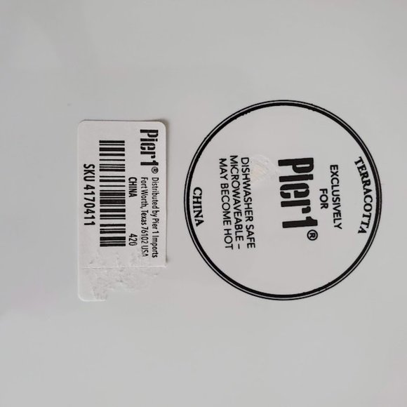 Pier 1 Terracotta White Glazed Dinner Plates 11" Impressed Floral Butterfly Set - Picture 7 of 13